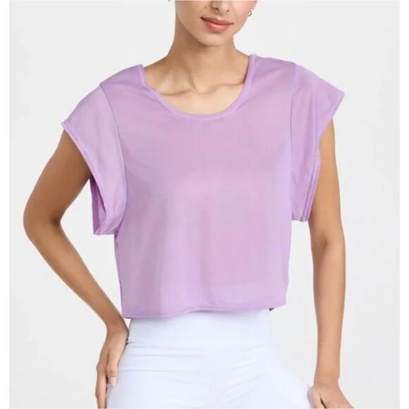 VARLEY Landon Crop Top Short Sleeve Mesh Knit Women's Size Medium NWT Gym Yoga - Picture 9 of 10